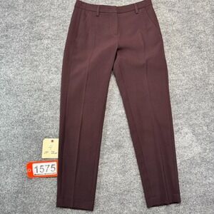 Turnover European Dress Pants Trousers Womens 36 US 4 6 Burgundy Brown 28 Waist